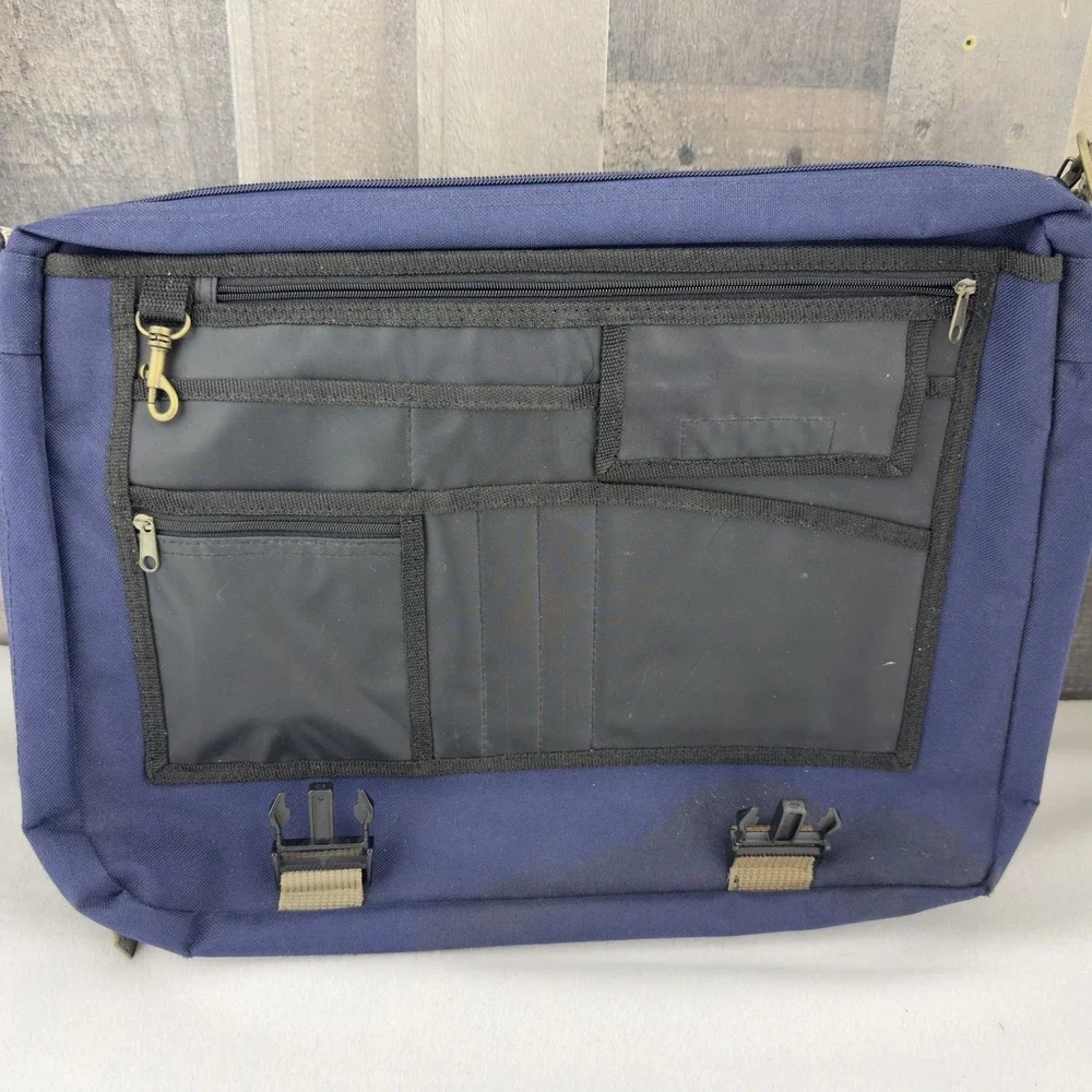 ING North West Expandable‎ Laptop Messenger Bag Blue Shoulder Briefcase